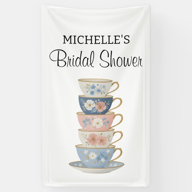 Lona Time for Tea Bridal Shower Banner (Vertical)