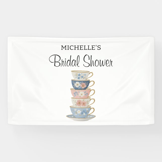Lona Time for Tea Bridal Shower Banner (Horizontal)
