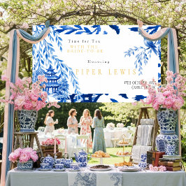 Lona Time for Tea with the Bride -to-be Blue Banner