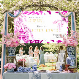 Lona Time for Tea with the Bride -to-be Pink Banner