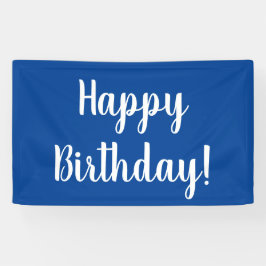 Lona Tipografía blanca azul feliz cumpleaños