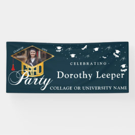 Lona Tipografía de gota de oro y graduación de fotograf