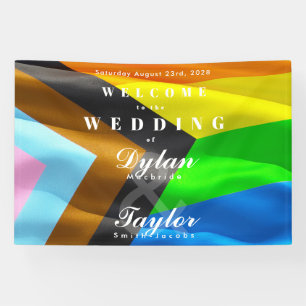 Lona Tipografía de la bandera del orgullo de la boda de
