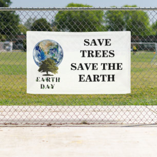 Lona Tipografía del Día de la Tierra Botánica Estandart