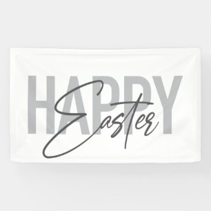 Lona Tipografía moderna, simple, fresca Feliz Pascua