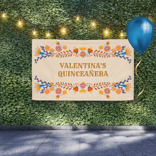 Lona Tipografía Occidental Floral Mexicana Personalizad