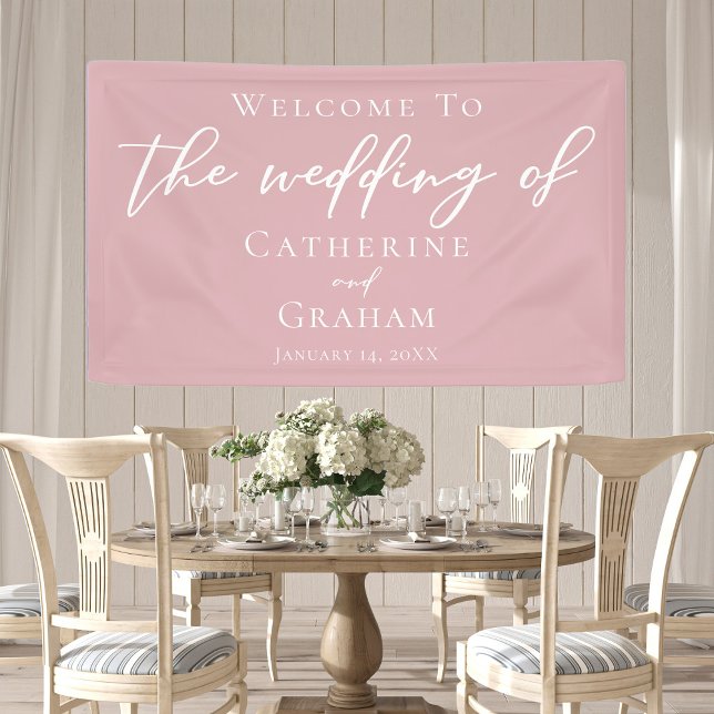 Lona Tipografía rosa Rosa turbia Boda femenino (Subido por el creador)