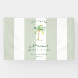 Lona Tiras de Cabaña Verde Club Palm Beach Bienvenida