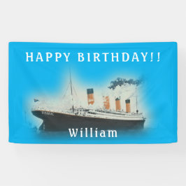 Lona Titanic Blue Birday White Star Line Ship