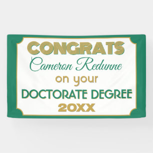 Lona ¡Título de Doctorado! Estandarte personalizado
