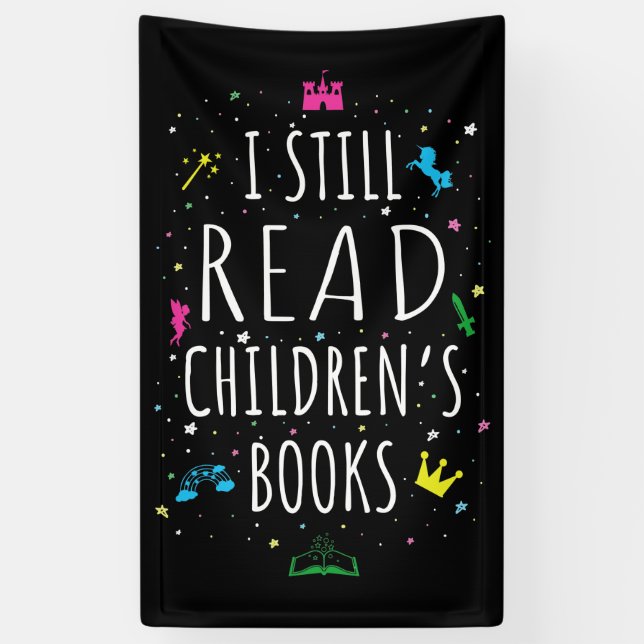 Lona Todavía leo libros para niños (Vertical)