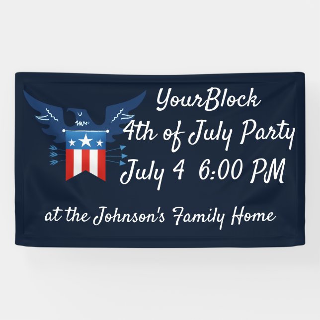 Lona Todo el águila estadounidense y su bandera patriót (Horizontal)