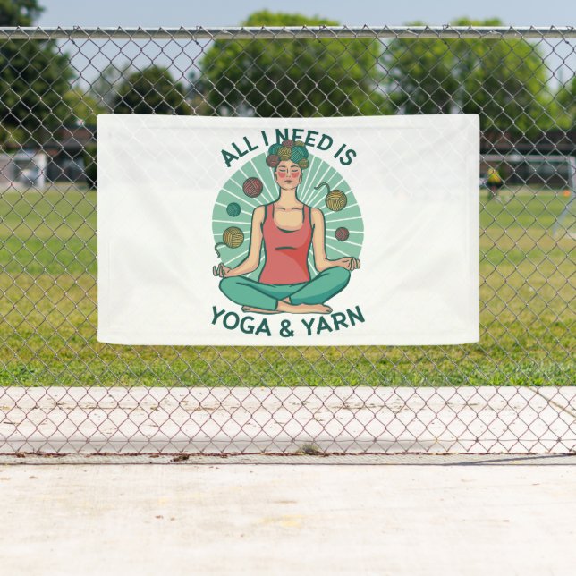 Lona Todo lo que necesito es yoga y frases de yarne (In situ)