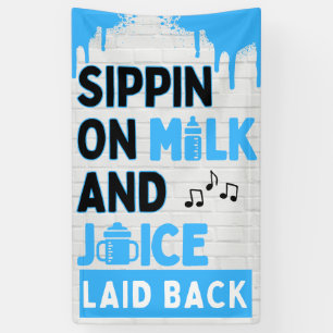 Lona Tomando leche y jugo Blue & Black Hip Hop