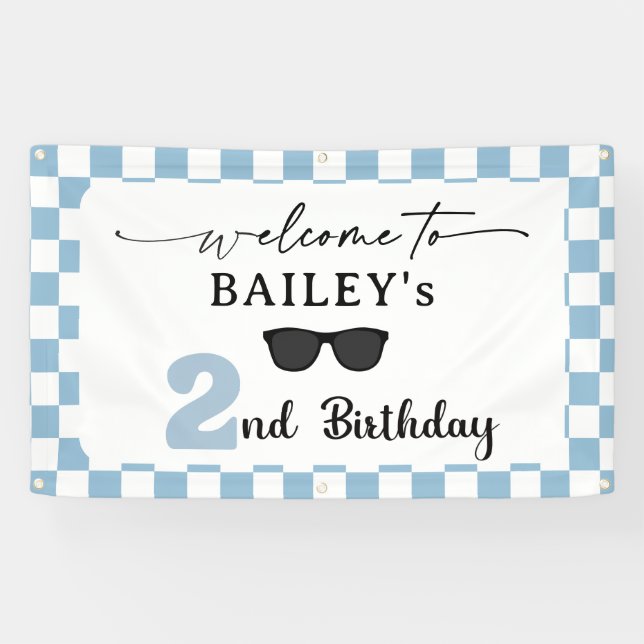 Lona Too Cool 2nd Birthday Welcome Banner (Horizontal)