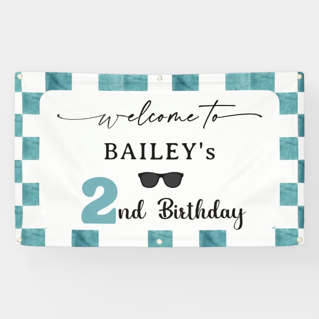 Lona Too Cool 2nd Birthday Welcome Banner (Horizontal)
