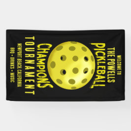 Lona Torneo de Baloncesto Amarillo Negro