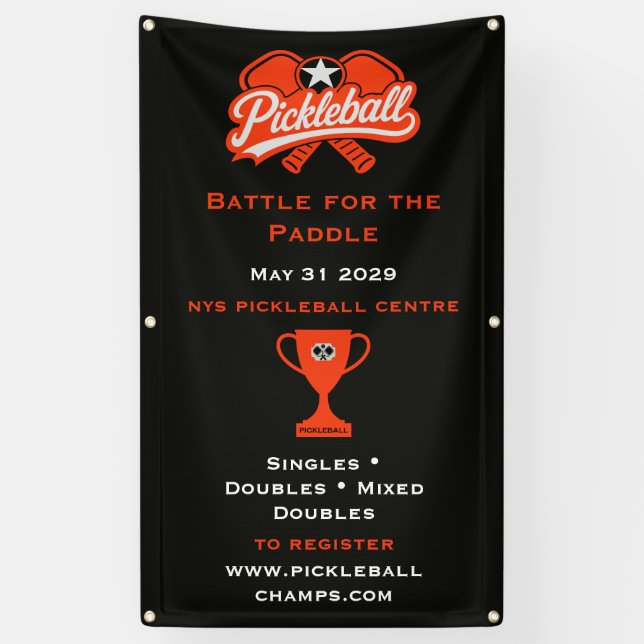 Lona Torneo de Competición de Pickleball (Vertical)
