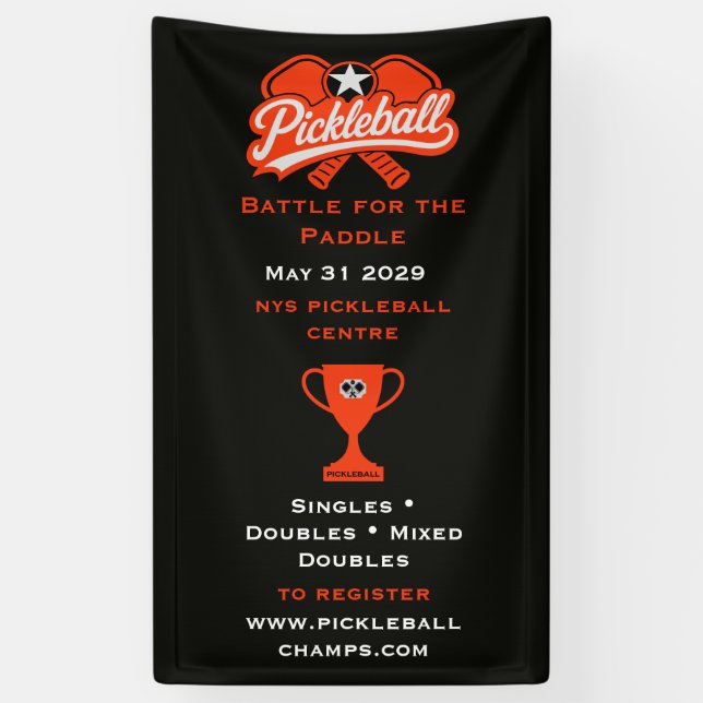 Lona Torneo de Competición de Pickleball (Vertical)