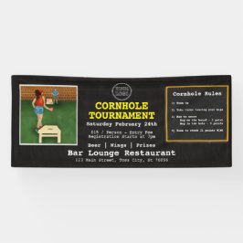 Lona Torneo de Cornhole, bar restaurante de recaudación