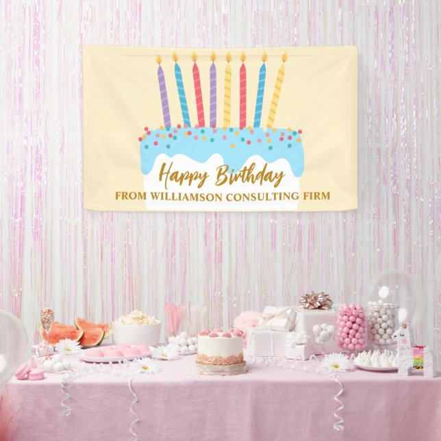 Lona Torta de Cumpleaños Chic Negocio Personalizado (Fiesta)
