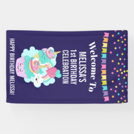 Lona Torta dulce y helado feliz cumpleaños