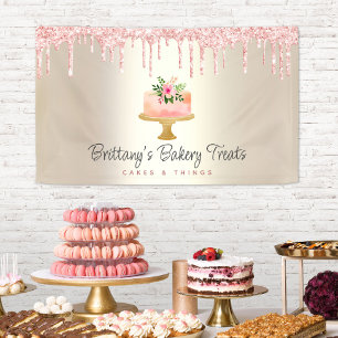 Lona Torta Glitter Drips Rosa Rubor Bakery Gold Ombre