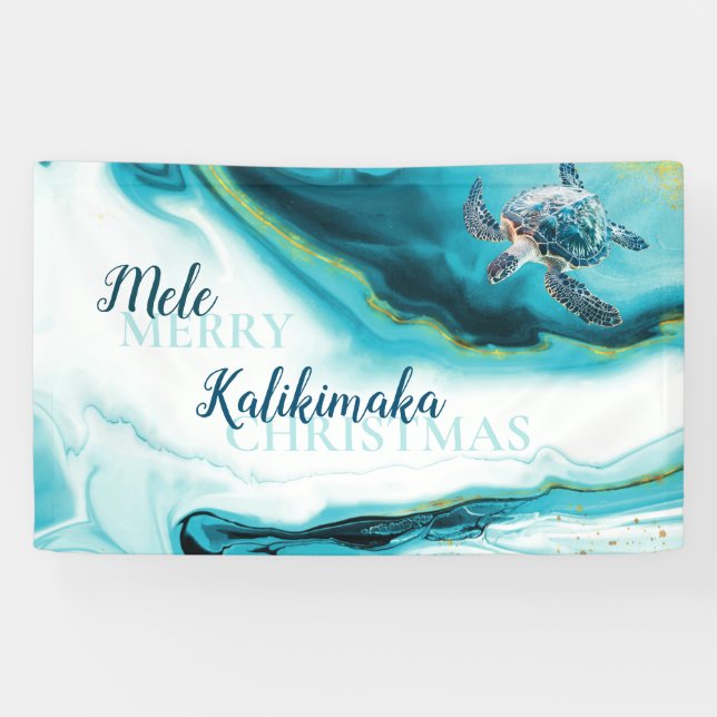 Lona Tortuga 3D | Mele Kalikimaka | Navidad (Horizontal)
