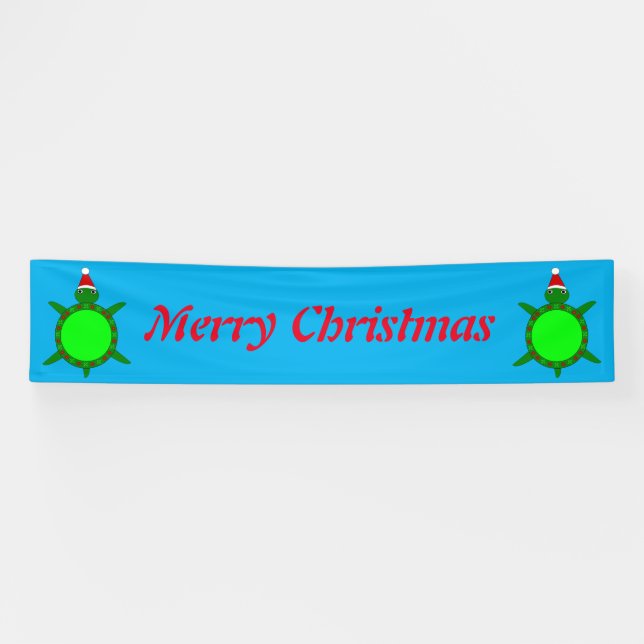 Lona Tortuga de Navidades cortos con Personalizado de c (Horizontal)