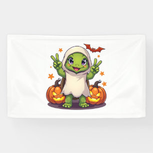 Lona Tortuga Divertida Fantasma Calabaza Boo Halloween