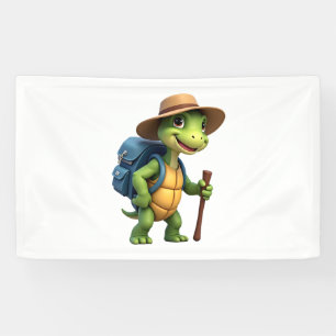 Lona Tortuga Divertida Gráfica de Senderismo Camping Am