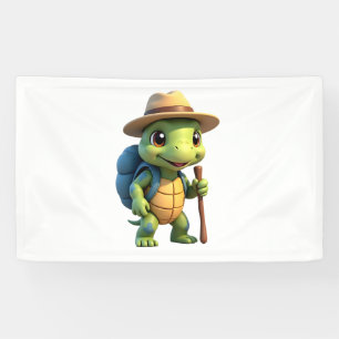 Lona Tortuga Divertida Gráfica de Senderismo Camping Am