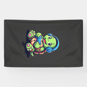 Lona Tortuga Divertida Jugador de Juegos Tortugas Video