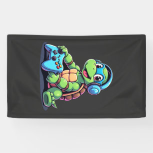 Lona Tortuga Divertida Jugador de Juegos Tortugas Video