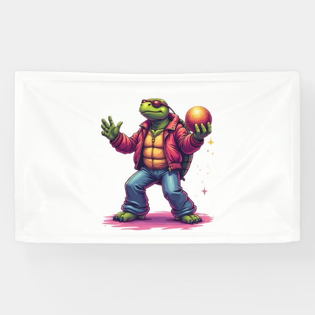 Lona Tortuga estética Disco T-Shirt (Horizontal)