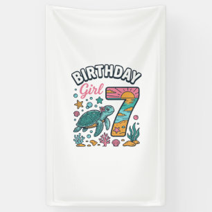 Lona Tortuga Marina Cumpleañera Diseño Vectorial 7º Cum