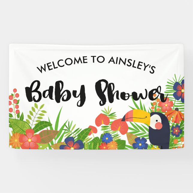 Lona Toucan Baby Shower tropical (Horizontal)