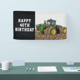 Lona Tractor Feliz Cumpleaños Edad de Equipo Agrícola
