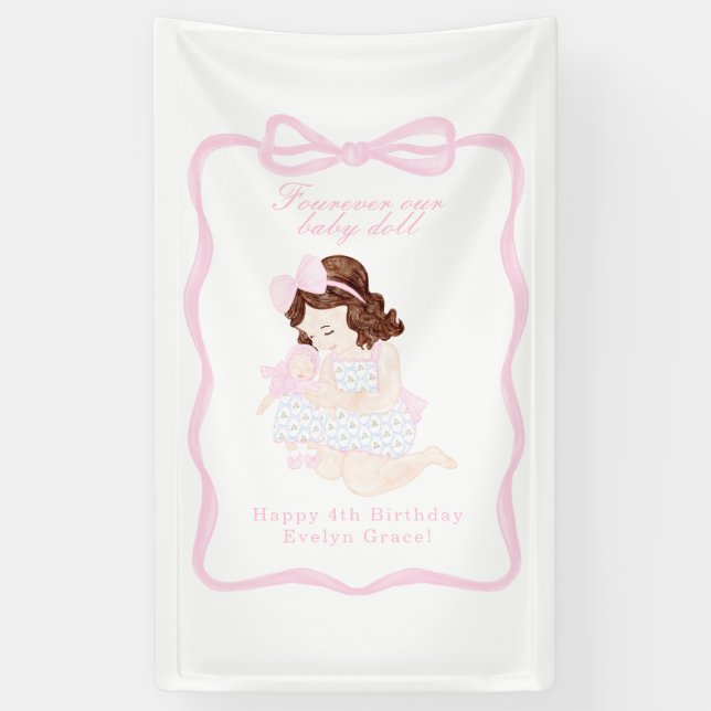 Lona Trae una muñeca cumpleaños Preppy Grandmillennial (Vertical)