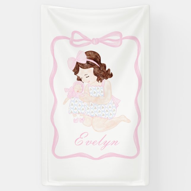 Lona Trae una muñeca cumpleaños Preppy Grandmillennial (Vertical)