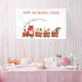 Lona Train 2nd Birthday Watercolor Santa Party Express