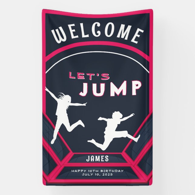 Lona Trampoline Park Let's Jump Red Birthday Party (Vertical)