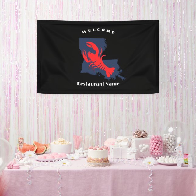 Lona Trato moderno cangrejo de río rojo Louisiana nombr (Fiesta)