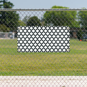 Lona Trébol blanco y negro, Entramado, Quatrefoil