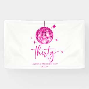 Lona Treinta discoteca rosada Fiesta 30 cumpleaños