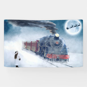 Lona Tren de medianoche del navidad con el chica y
