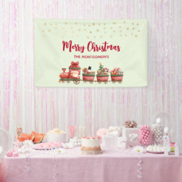 Lona Tren navideño bonito con juguetes navideños