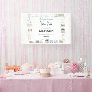 Lona Tren Vintage 2do Cumpleaños – Fiesta Choo Choo