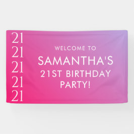 Lona Trendy Modern Bold Pink Gradient 21st Birthday