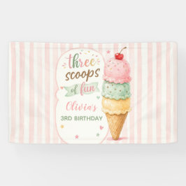 Lona Tres Cucharadas De Diversión Cumpleaños 3